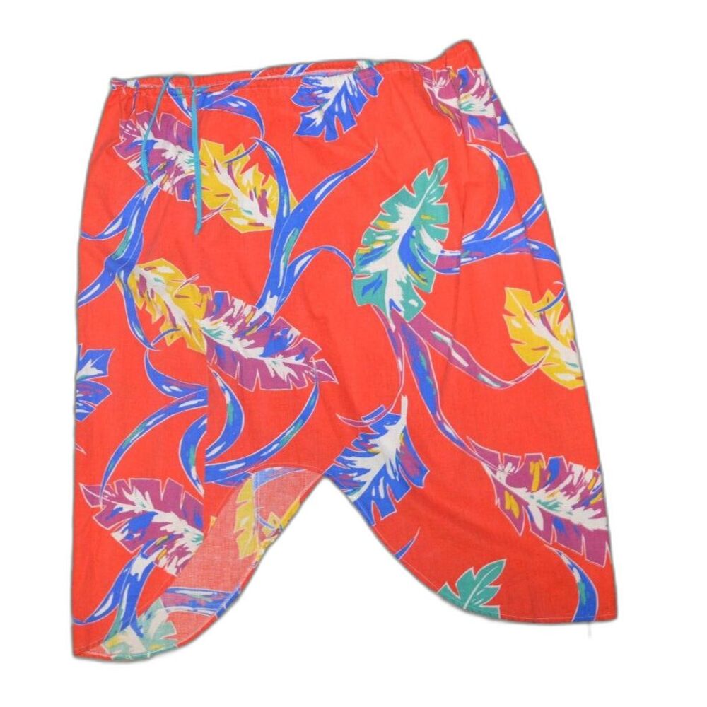 Vintage Surfs 70s 80s One Size Fits All Hawaiian Hawaii Midi Floral Skirt